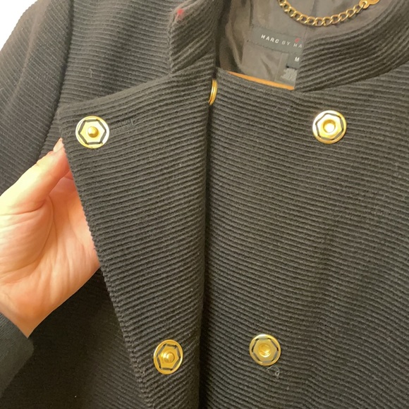 Marc by Marc Jacob’s Textured Black Jacket with Snap Buttons and Bow Tie Waist - Picture 6 of 8